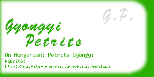 gyongyi petrits business card