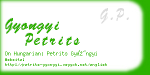 gyongyi petrits business card